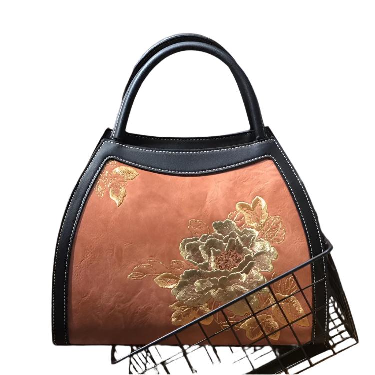 Chinese Style Embroidery Luxury Handbag Pu Leather Large Capacity Shoulder Bags