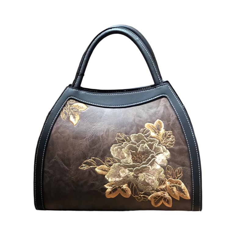 Chinese Style Embroidery Luxury Handbag Pu Leather Large Capacity Shoulder Bags