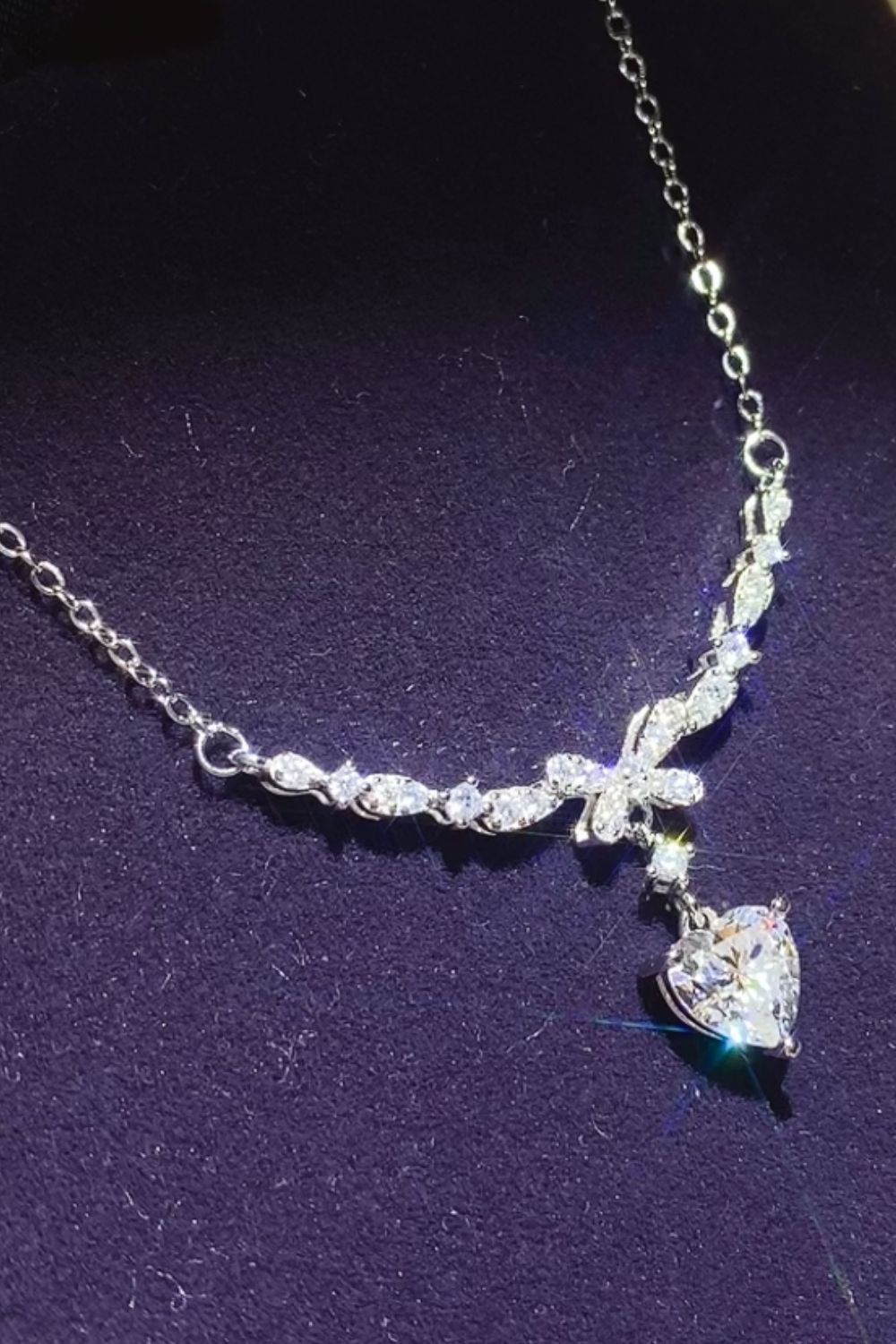 Women 1 Carat 925 Sterling Silver Moissanite Necklace