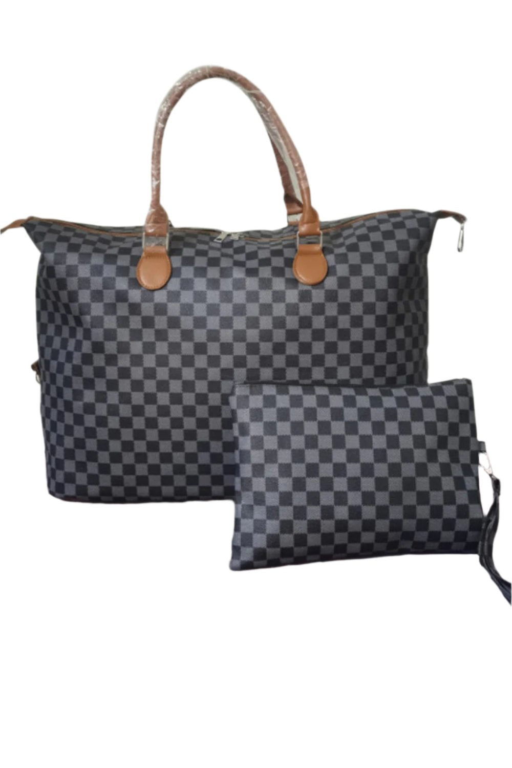 Checkered Two-Piece Bag Set