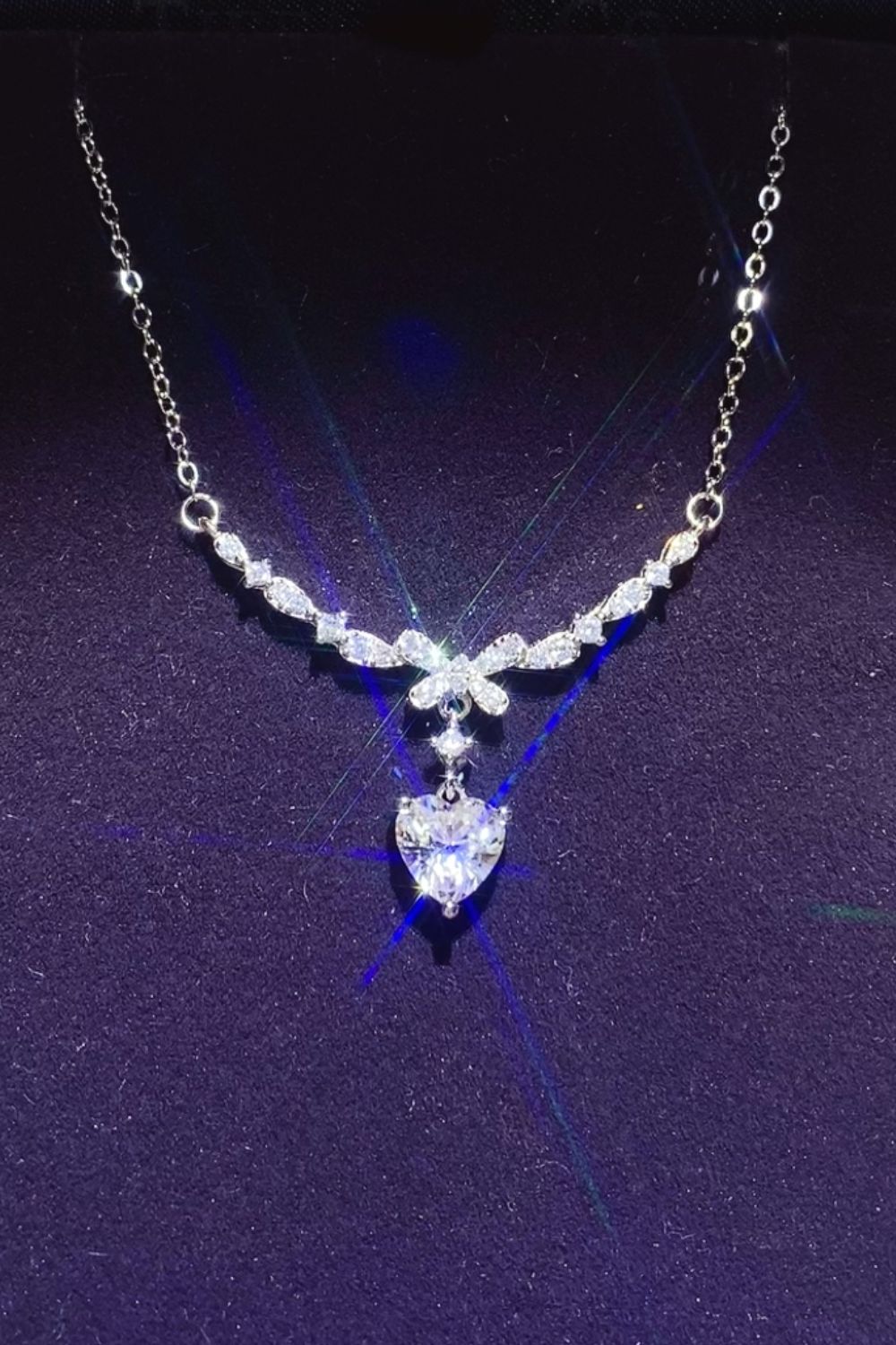 Women 1 Carat 925 Sterling Silver Moissanite Necklace