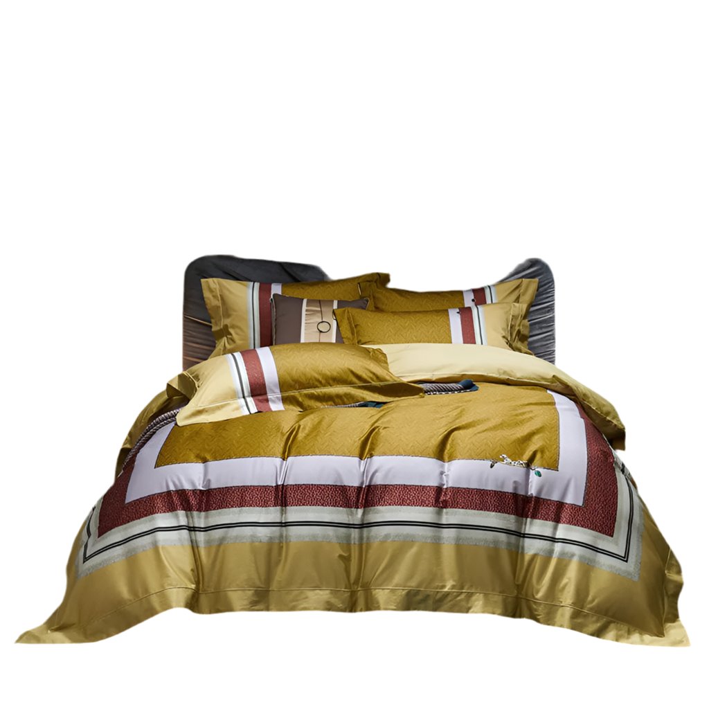 Elegant Arc Blue Light Brown Grey Pattern4Pieces Bedding Sets Digital Printing BedSheets Pillowcase Duvet Cover Queen King Size