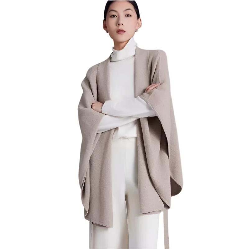 Cashmere Women's Cloak Lace-up Fashionable Outerwear Sweater