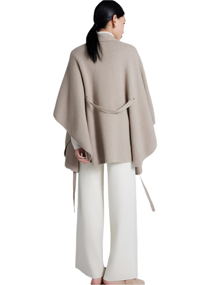 Cashmere Women's Cloak Lace-up Fashionable Outerwear Sweater
