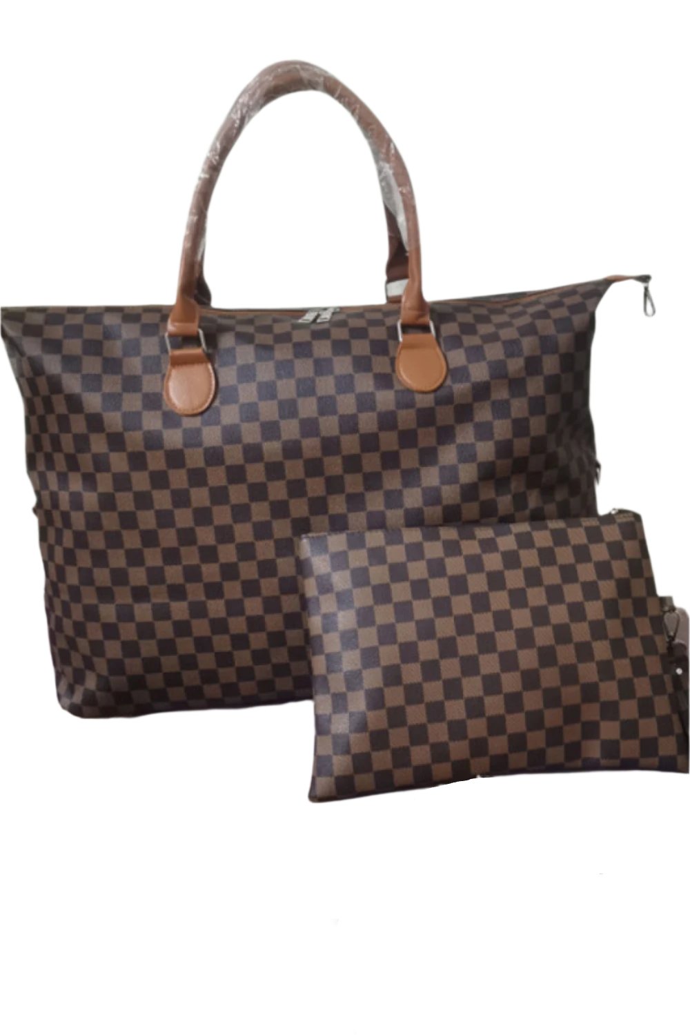 Checkered Two-Piece Bag Set