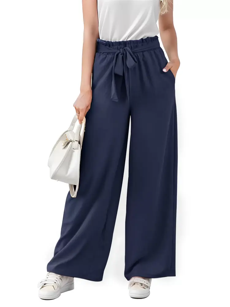 Men's High Rise Elastic Waist Palazzo Pants