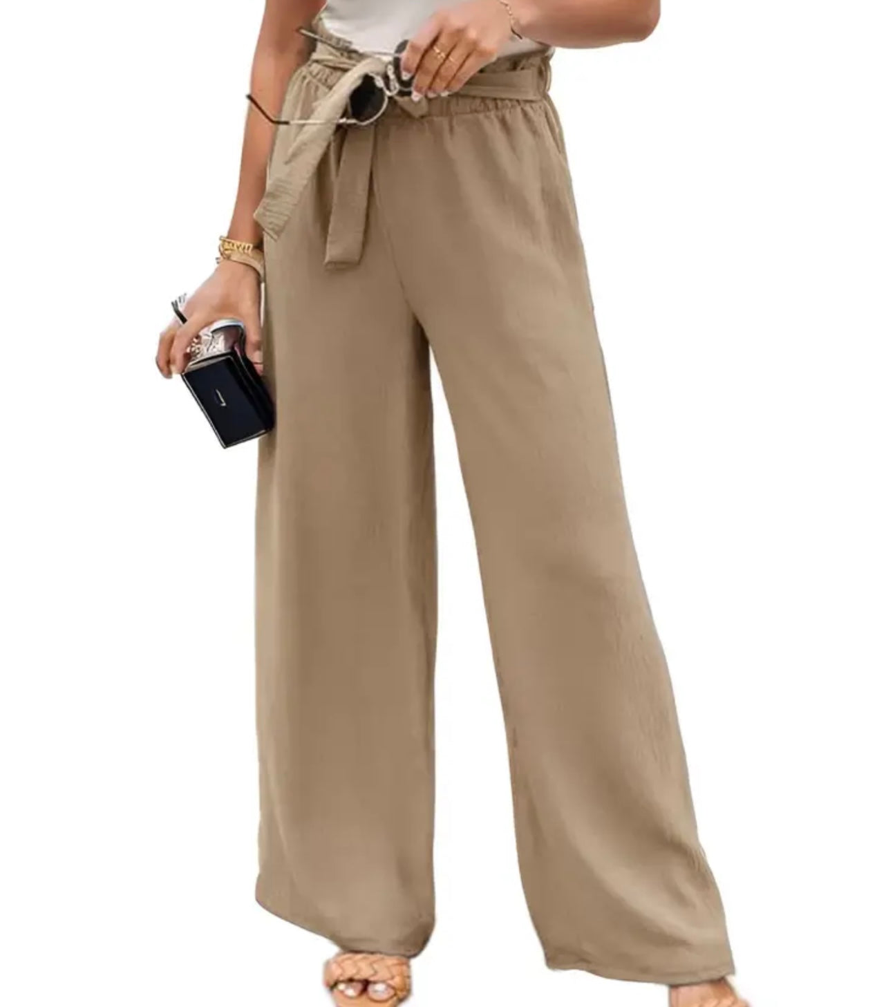 Men's High Rise Elastic Waist Palazzo Pants