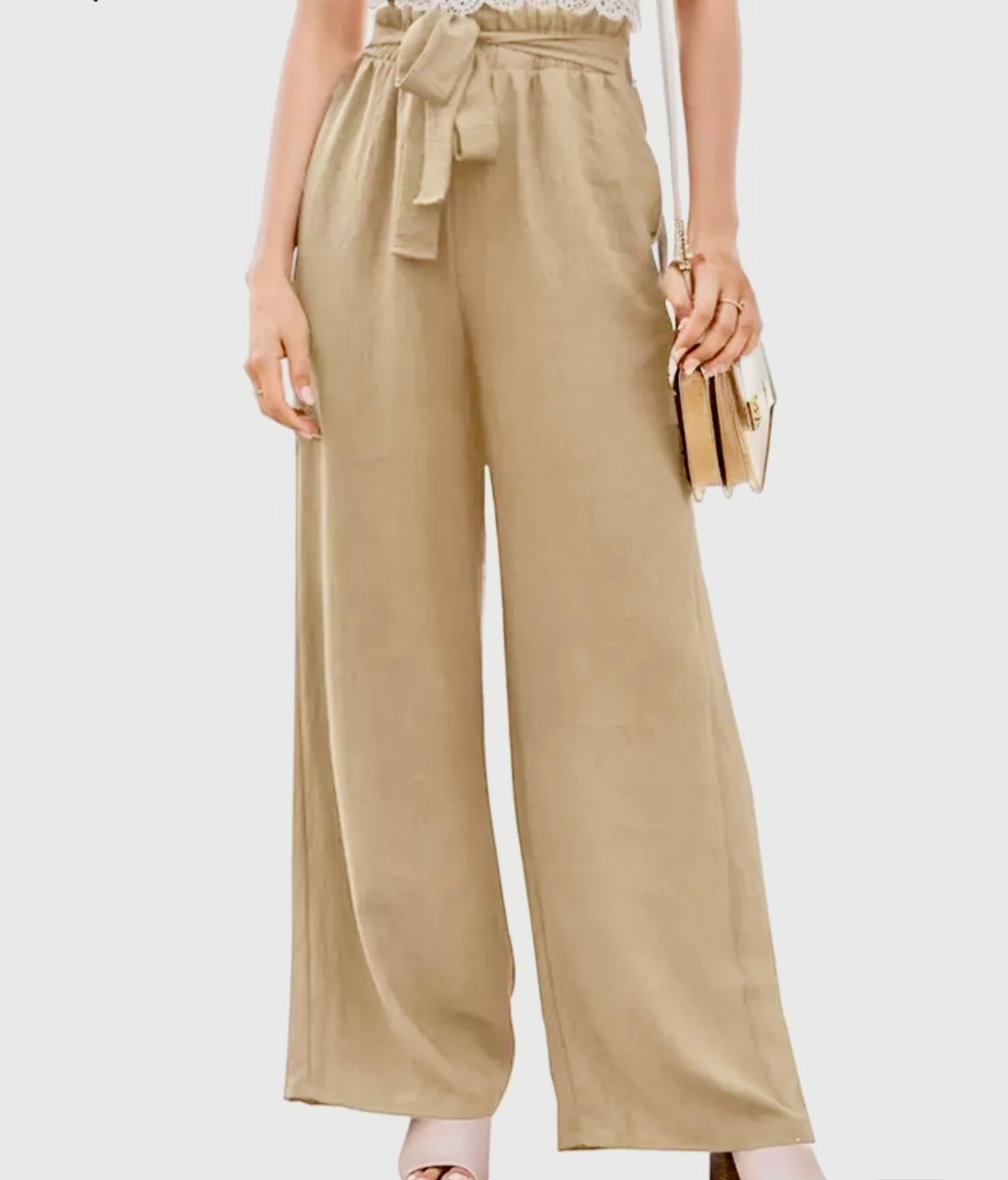 Men's High Rise Elastic Waist Palazzo Pants