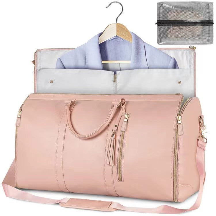 Travel Convenient Carry-on Clothing Bag Large PU Leather Duffel Bag Women's Fashion