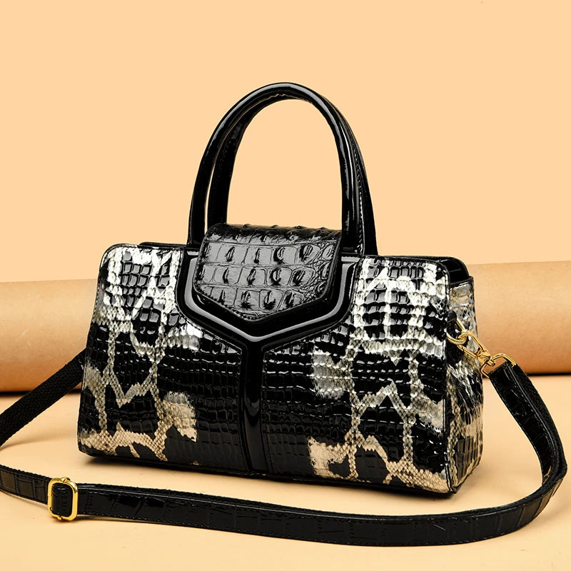 Crocodile Cowhide Women's High Quality Leather Bag