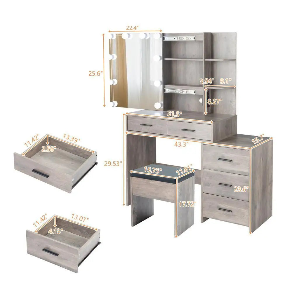 Dressing Table 5Drawer Cabinet
