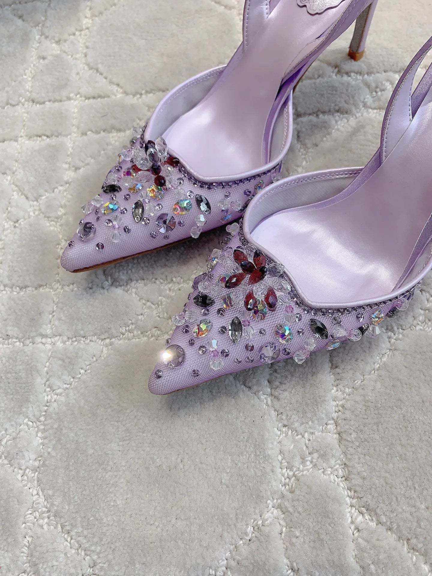Summer New Handmade Diamond Sewn Fabric Wedding Fashion Women's Fine Heel Sandals