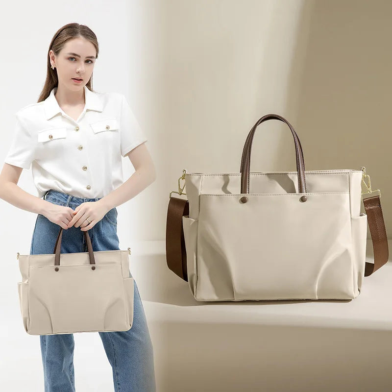 Women's Bag Waterproof Wear-resistant Soft Solid Bags For Women Accommodates 15-inch Laptops Handbag Shoulder Bag Tote