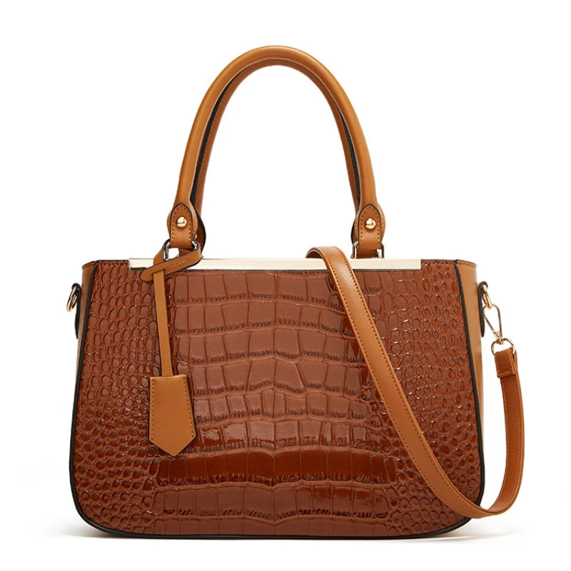 The new crocodile pattern multi-piece set of women's bags