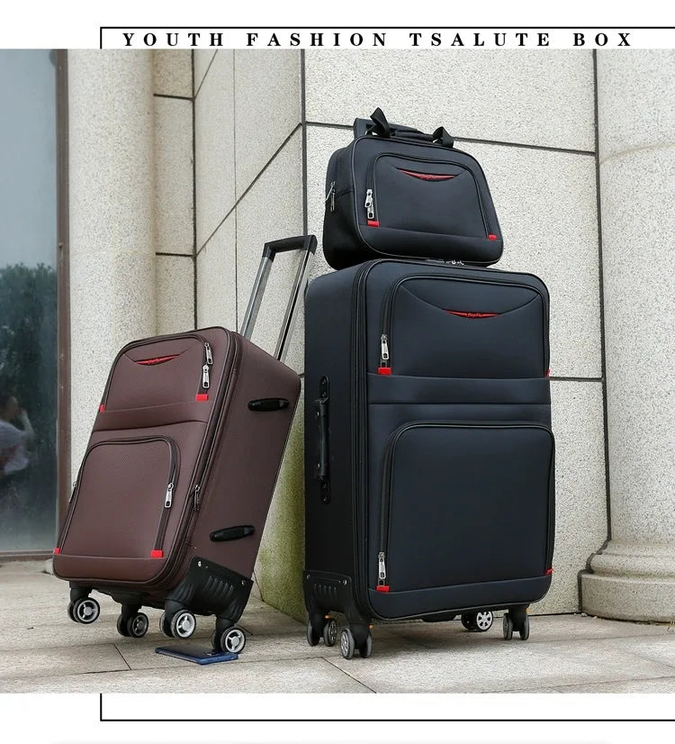Large Capacity 20-inch Carry-on Cabin Suitcase Waterproof Oxford 28-inch Luggage Removable Wheels Trolley Case Luggage Set