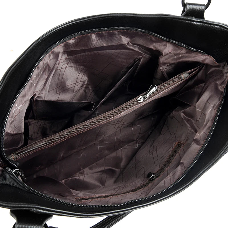 Luxury Soft Genuine Leather Handbag Fashion Women Shoulder Messenger Bag Solid Color Cowhide Tote Fashion Female Crossbody Sac