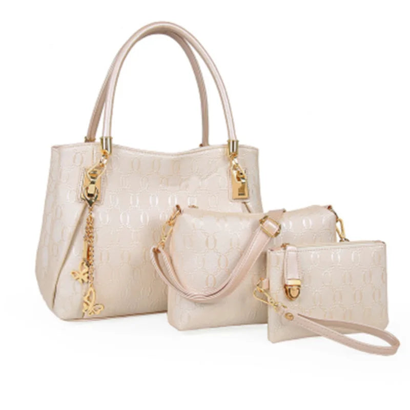 Women's Handbag 3-piece Set Women's Shoulder Bag Fashion Purse Vintage Leather Bag Large Capacity Handbag Inclined Shoulder Bag