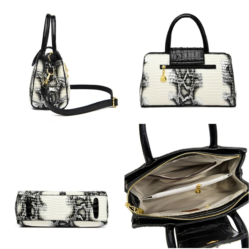 Crocodile Cowhide Women's High Quality Leather Bag