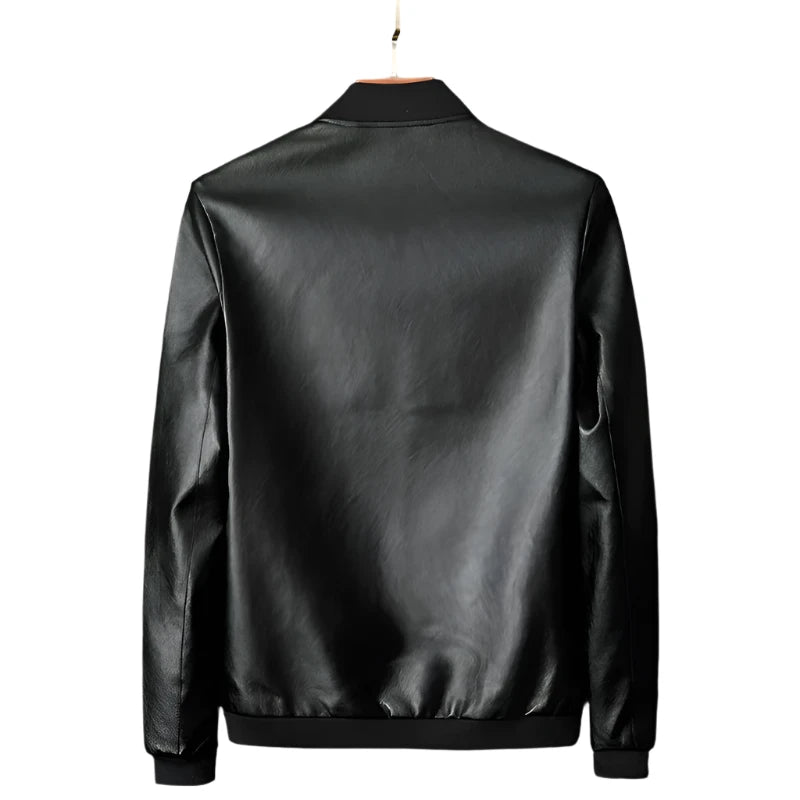Autumn New Men Black Biker PU Leather Coat Korean Fashion Men Pu Leather Jacket Trend Casual Fit Slim Baseball Clothes 8Xl