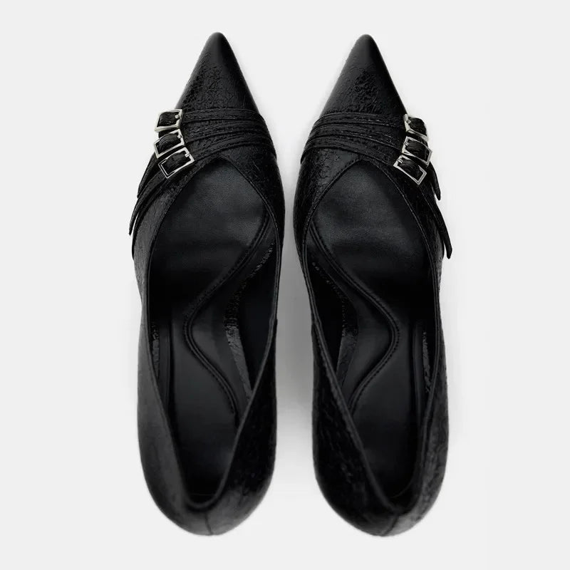 Summer High Heel Sandals Buckle Punk Style Stiletto Pointed Toe Sexy Fashion Women's Shoes Sandals Women high heels women
