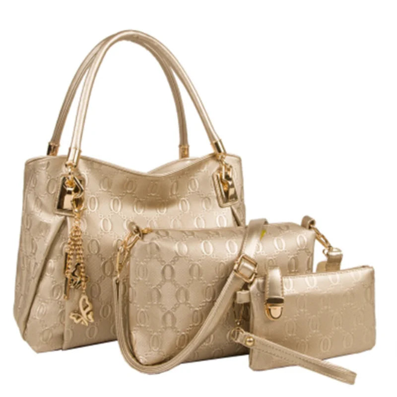 Women's Handbag 3-piece Set Women's Shoulder Bag Fashion Purse Vintage Leather Bag Large Capacity Handbag Inclined Shoulder Bag