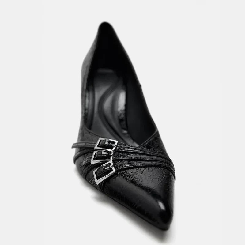 Summer High Heel Sandals Buckle Punk Style Stiletto Pointed Toe Sexy Fashion Women's Shoes Sandals Women high heels women