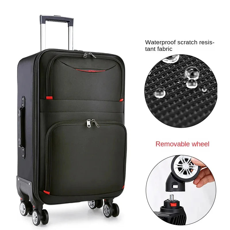 Large Capacity 20-inch Carry-on Cabin Suitcase Waterproof Oxford 28-inch Luggage Removable Wheels Trolley Case Luggage Set
