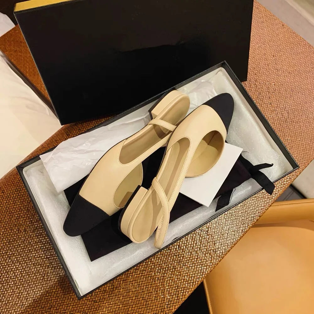 Plus Size 34-43 Women's Shoes Patchwork Design Sandals Summer Fashion Shallow Sandals Genuine Leather Women's Shoes