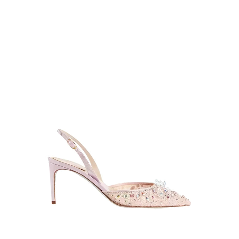 Summer New Handmade Diamond Sewn Fabric Wedding Fashion Women's Fine Heel Sandals