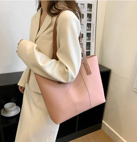 Large Vintage Women's Tote Handbags Beige Messenger Elegant Crossbody Bag Brown Shoulder Bags Office Ladies Messenger Bags