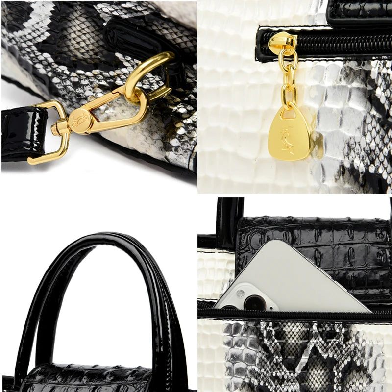 Crocodile Cowhide Women's High Quality Leather Bag