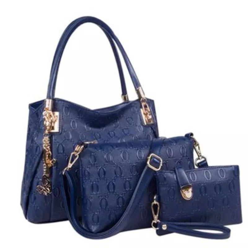 Women's Handbag 3-piece Set Women's Shoulder Bag Fashion Purse Vintage Leather Bag Large Capacity Handbag Inclined Shoulder Bag