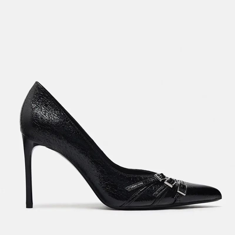 Summer High Heel Sandals Buckle Punk Style Stiletto Pointed Toe Sexy Fashion Women's Shoes Sandals Women high heels women