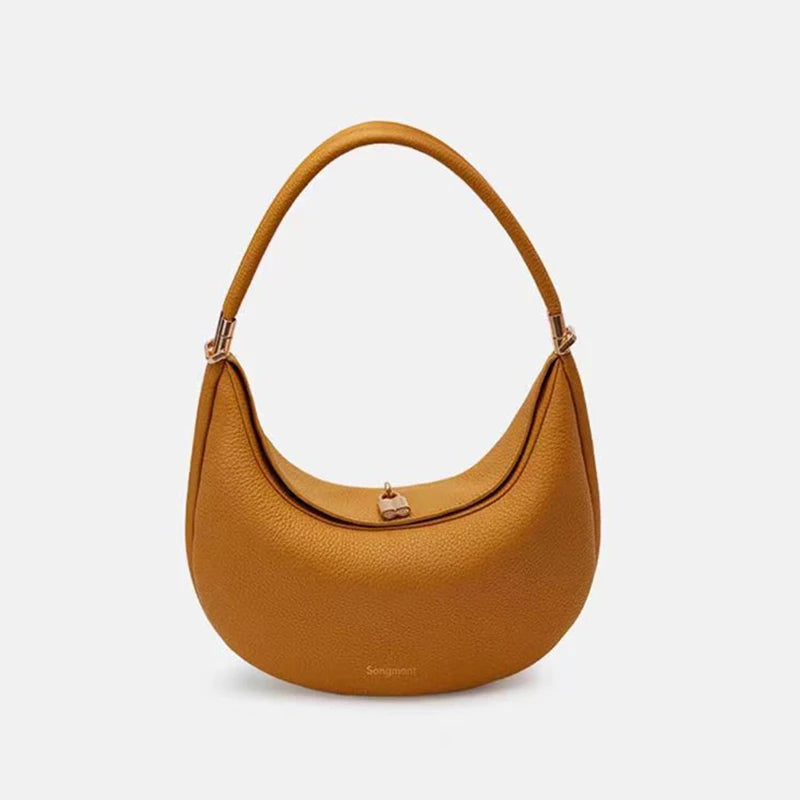 Designer Shoulder Underarm Leather Bag For Women 2023 New Fashion Portable Solid Color Female Travel Handbag 8AB761