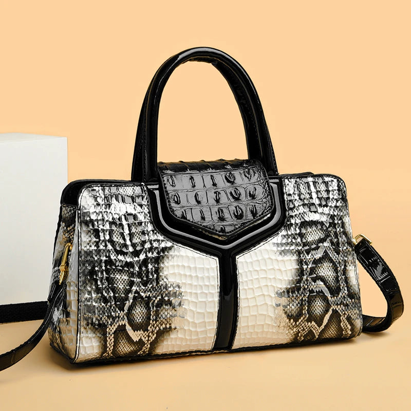 Crocodile Cowhide Women's High Quality Leather Bag