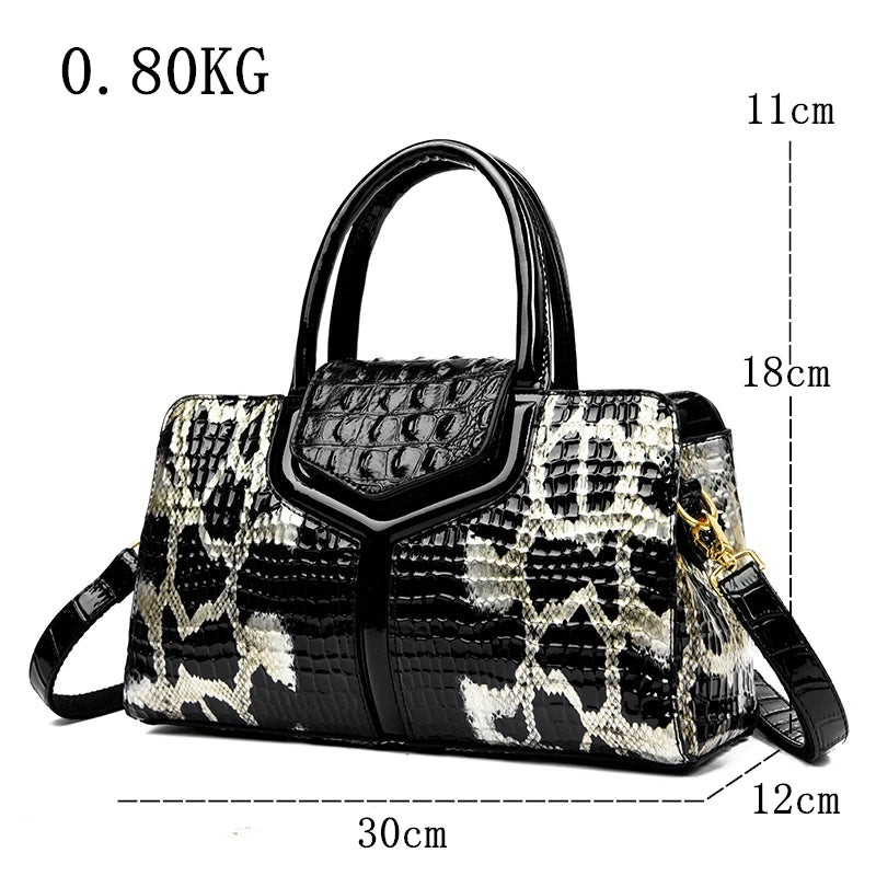 Crocodile Cowhide Women's High Quality Leather Bag