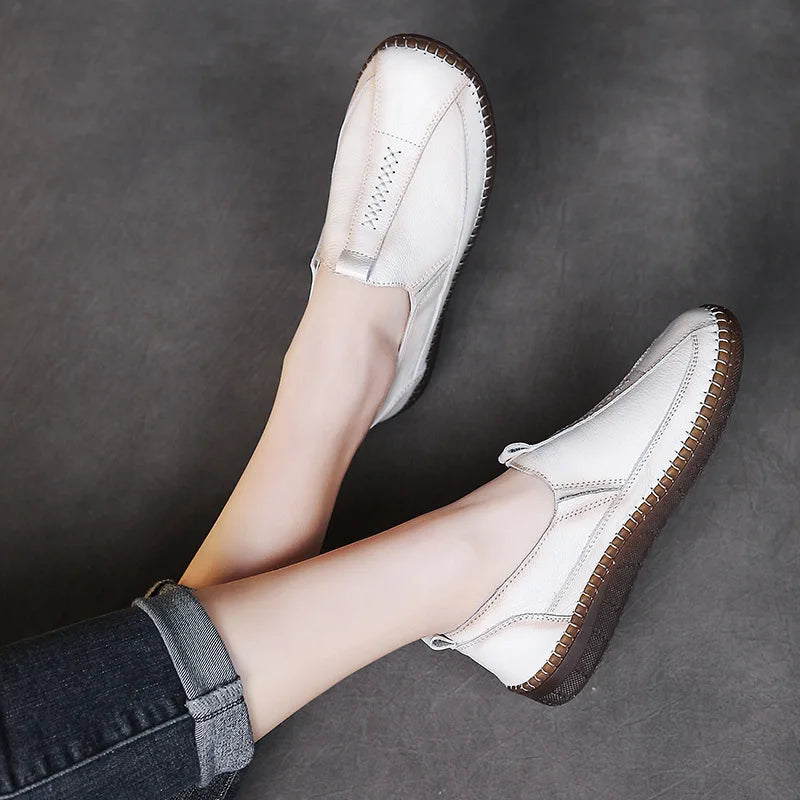 Cowhide soft soled women's shoes, genuine leather casual single shoes @ 2586