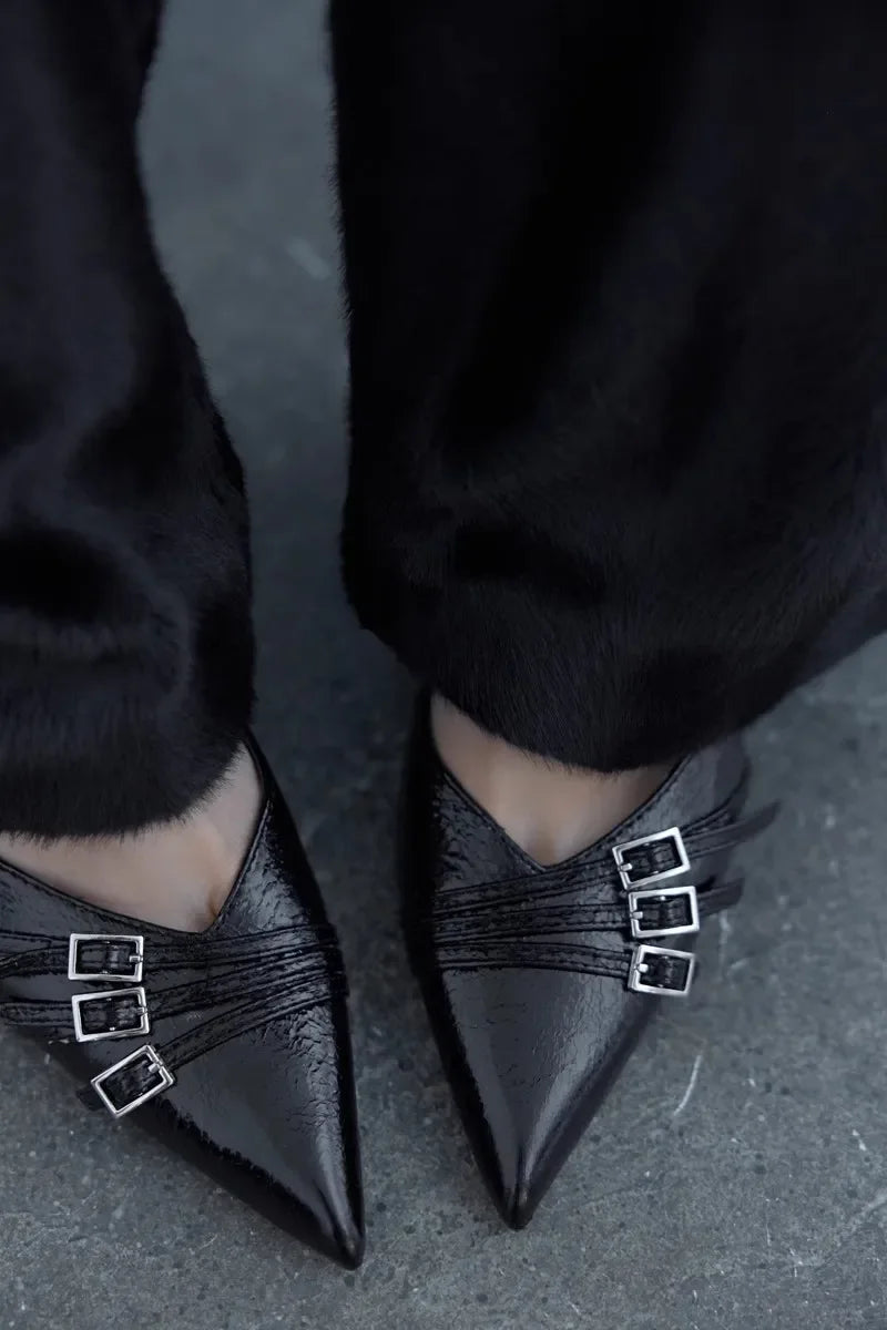 Summer High Heel Sandals Buckle Punk Style Stiletto Pointed Toe Sexy Fashion Women's Shoes Sandals Women high heels women