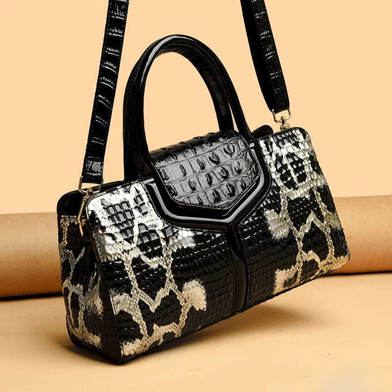 Crocodile Cowhide Women's High Quality Leather Bag