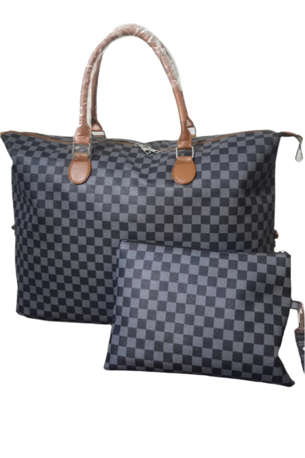 Checkered Two-Piece Bag Set