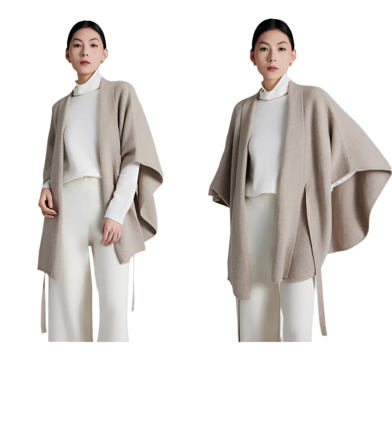 Cashmere Women's Cloak Lace-up Fashionable Outerwear Sweater