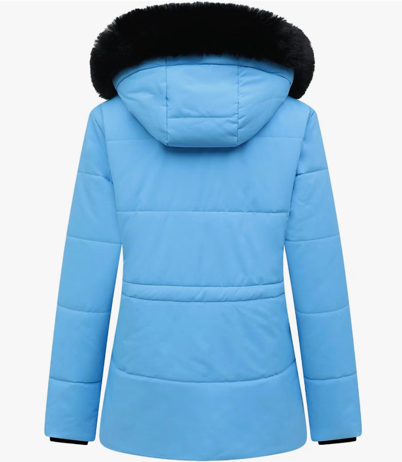 Women's Denim Blue Winter Overcoat with Fleece Lining