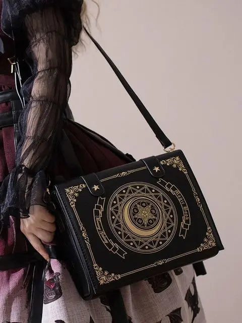 Moon Magic Book Lolita Bag Women Japan Gothic Leather Jk Kawaii Shoulder Bags Handbag Lady Vintage Black Mini Backpack Aesthetic